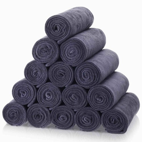 Panelee 24 36 Packs of Bleach Proof Towels Microfiber Absorbent Bleach Resistant Salon Hand Towels for Gym, Bath, Spa, Shaving, Shampoo, Home Hair Drying (Gray,14 x 29 Inch)