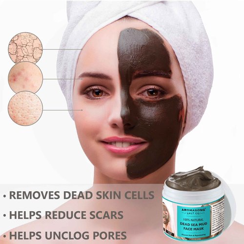 Aromasong Dead Sea Spa Bundle: 5 lbs Raw Dead Sea Salt + 100% Pure Dead Sea Mud Mask for Detox and Relaxation