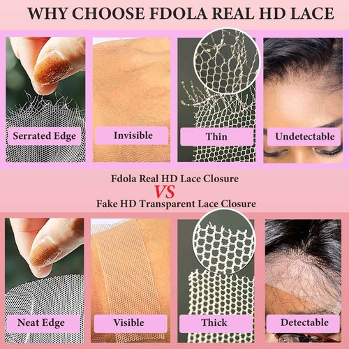 Body Wave Closure Free Part 5x5 Lace Closure Hd Transparent Human Hair Invisible Lace 12A Brazilian Virgin Remy Human Hair Closure 100% Human Hair Pre Plucked Natural Black 14 Inch