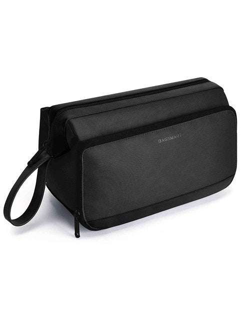 BAGSMART Toiletry Bag for Men, Wide Opening Dopp Kit Water Resistant Shaving Hygiene Organizer for Bathroom, Travel Essentials, Black
