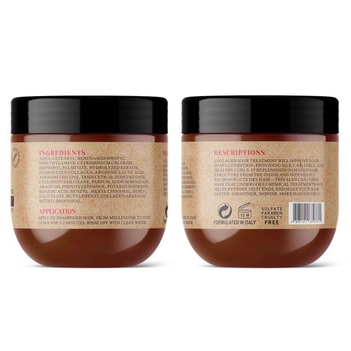 LUXURY TREND Collagen Hair Mask for Damaged Hair - Hydrating and Repairing Formula, Promotes Growth and Thickness - Ideal for Curly and Dry Hair, 16.9 oz