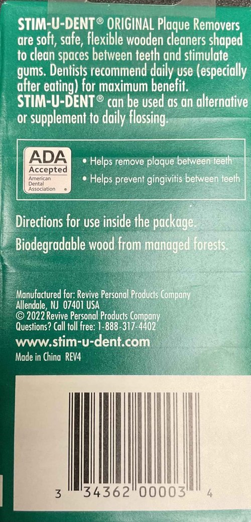 Stim-U-Dent Plaque Removers 6 Packs of 4x25 Picks/Pack (600 Picks) - Mint Flavor (Pack of 6)