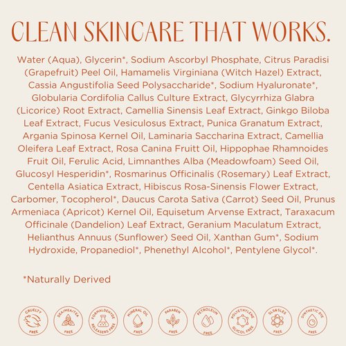 InstaNatural Vitamin C Face Serum, Brightens, Hydrates and Reduces Signs of Aging, with Vitamin C, Hyaluronic and Ferulic Acid, 1 FL Oz