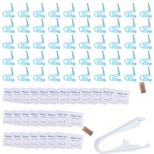 Tirdkid 50PCS Ear Pericings Gun Kit Disposable Safety Sterile Self Ear Pericings Kit with Ear Studs and 1Pcs Piercing Gun Aid Pierce Kit Tool