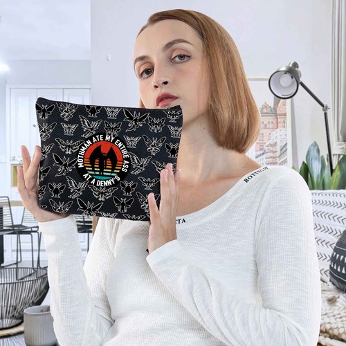 WZMPA Mothman Cosmetic Bag Lover Gifts Ate My Ass At Dennys Makeup Zipper Pouch Merchandise (2-Full)