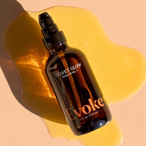 Plant Therapy Evoke Velvet Glow Body Oil 4 oz Ultra Hydrating & Quick Absorption for Silky Soft Skin, Enriched with Squalane, Argan, and Vitamin E, Luxurious All Natural Scent