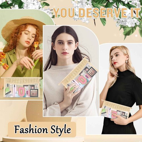 Boho Straw Clear Initial Makeup Bag, Small Cute Cosmetic Zipper Pouch Beige Chenille Varsity Letter Toiletry Bag, Monogrammed Travel Toiletry Makeup Organizer Personalized Gifts for Women(Letter O)