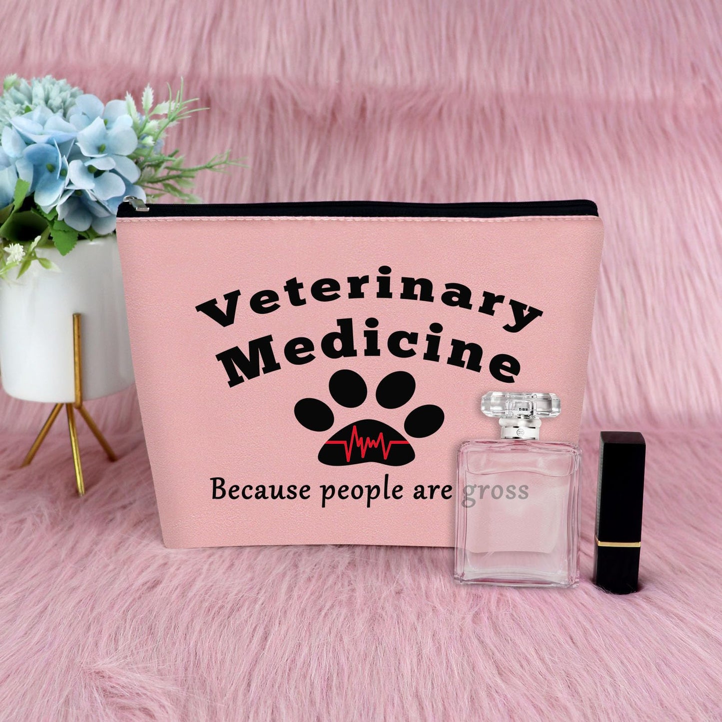 3Pcs Vet Tech Gift Veterinarian Appreciation Gifts Makeup Bag Vet Student Gift Cosmetic Bag Veterinary Medicine Gift for Women Veterinary Technician Gift Animal Rescue Gift Thanksgiving Christmas Gift