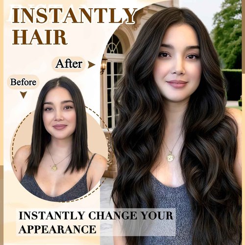 Clip in Hair Extensions Real Human Hair, 16 inch 90g, Balayage Invisible Remy Human hair Clip in Extensions for Women Seamless Straight 8Pcs Double Weft Natural Black