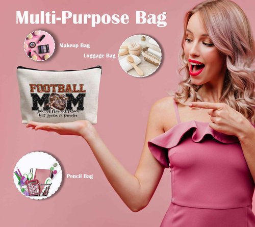 YeiHe Football Lovers Accessory: Mom's Gifts Cosmetic Zipper Makeup Pouch
