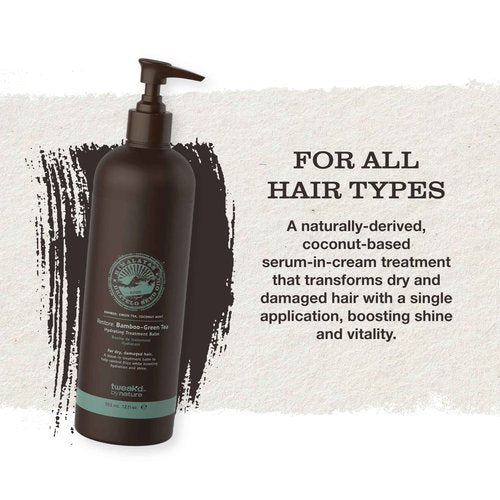 Tweak’d by Nature - Restore Bamboo-Green Tea Hydrating Leave In Hair Treatment, Strengthening Hair Serum, Invigorating Green Tea, Bamboo, and Coconut Scent, Cruelty Free (12 ounces)