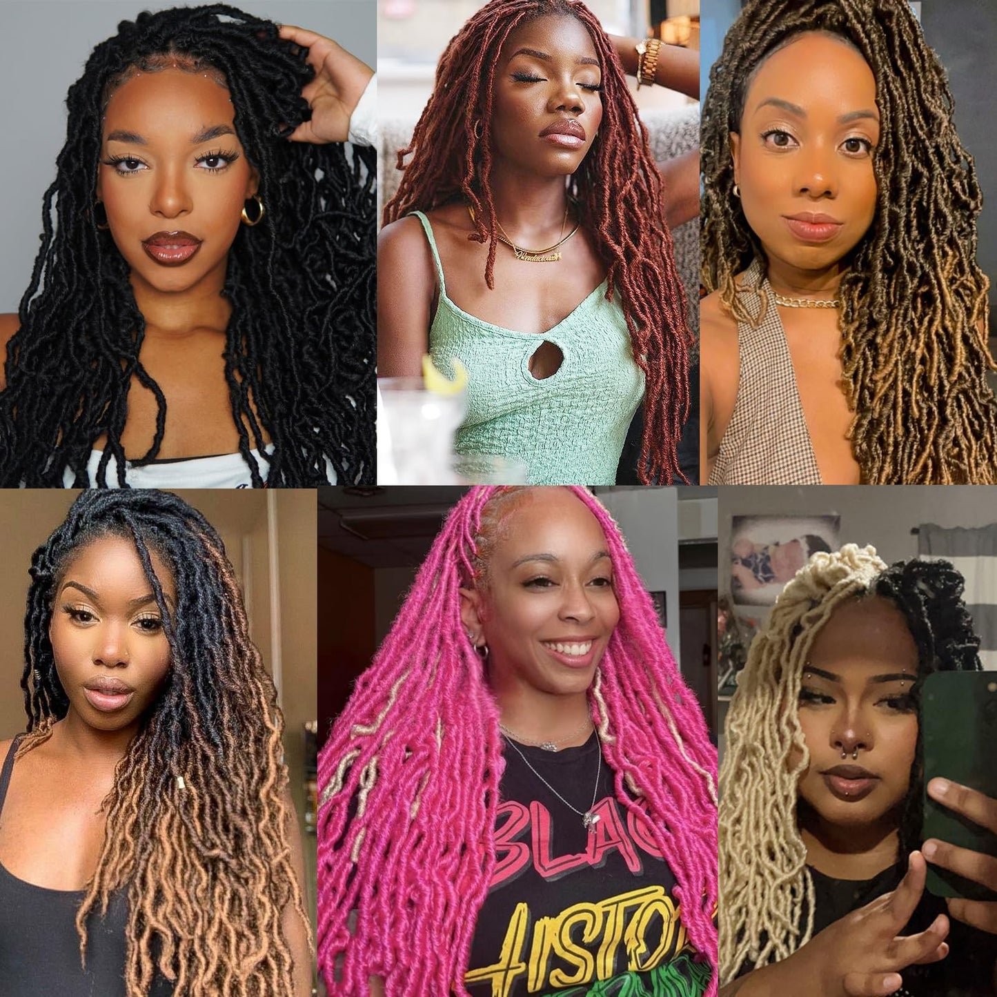 Soft Locs 7 Packs New Soft Locs Crochet Hair Pre Looped T30 Soft Faux Locs Crochet Hair for Women Crochet Braids Synthetic Hair Extensions/T30