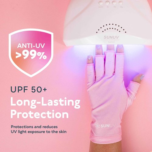 SUNUV UV Nail Lamp, UV Gloves for Gel Manicures with UV Protection, Quick-Drying UV Light for Nails with Adjustable Settings SUNone