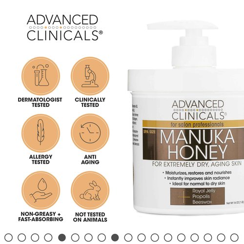 Advanced Clinicals Manuka Honey Hydrating Cream + Vitamin C Brightening Body Oil Set