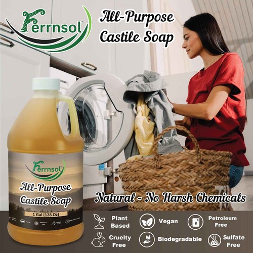 AP Castile Soap Liquid (1 Gallon) – Unscented, Fragrance-Free, Refill – Natural All-Purpose Soap for Home, Hands, and More – Gentle, Non-Toxic formula – 128oz - Made in USA