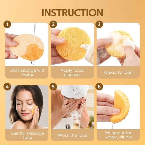GAINWELL 200PCS Compressed Facial Sponges, Cleansing, for Personal Spa Esthetician Use