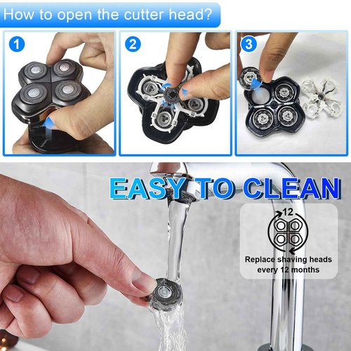 Shaver Replacement Blades compatible Skull Shaver for Pitbull Gold PRO/Pitbull Platinum Pro Shaver Heads (16 pcs)