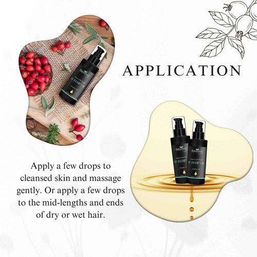 COLD PRESSED ROSEHIP OIL - 100% Pure and Natural Moisturizing Face, Hair, Body, Skin Care, 100ml