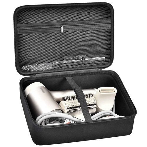 Hair Dryer Case for Shark HD112BRN & HD331 HyperAIR IQ 2-in-1 Concentrator, Storage Pouch for Dyson/Shark Flexstyle Styler Attachments and Clips, Black