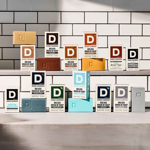 Duke Cannon Supply Co. Extra Large Bar Soap Bundle - Men's Natural Bar Soap With Masculine Scents - Big American Bourbon USA-made soap - All Skin Types - Big Brick of Soap - Bourbon,10 oz (4 Pack)