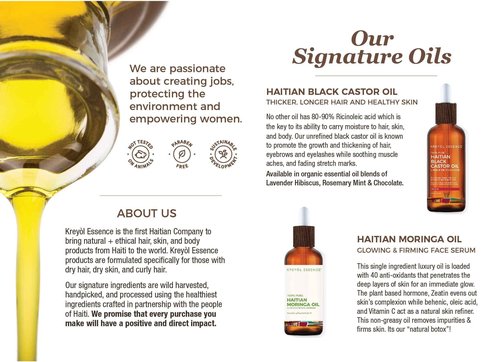 Kreyol Essence Mr. Wonderful Oils of Haiti Duo – Haitian Black Castor Oil Original, 2 fl oz and Haitian Moringa Oil, 15 ml