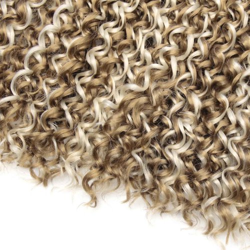 YXCHERISHAIR GoGo Curl Crochet hair Water Wave Crochet hair blonde Synthetic Bohemian Crochet Braid Deep Wave Braiding hair Extensions (18inch,7Packs,P27/613)