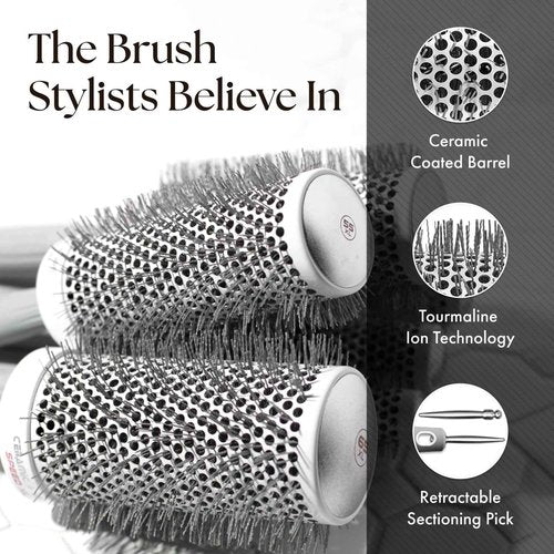 Olivia Garden Ceramic + Ion Speed XL - Extra-Long Round Thermal Hair Brush - Not Electrical - Professional Blowout Brush for Normal to Thick Hair - 1 3/4"- Diameter Barrel - CIXL-45
