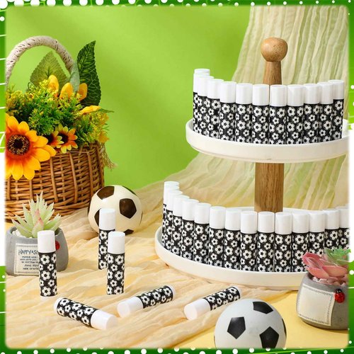 Heigble 36 Sets Soccer Lip Balm Hand Cream Set soccer Party Favors, Include 36 Lip Balm 36 Moisturizing Hand Cream 36 Bags 36 Cards and Ropes for Soccer Accessories Gifts