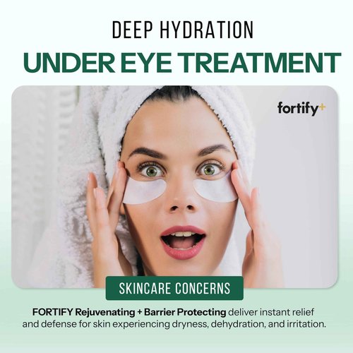 Fortify Skincare Under Eye Patches For Puffy Eyes and Dark Circles - Caffeine, Collagen & Zeolite - 3-in-1: Detox, Treat, Boost - Dermatologist Tested, Anti-Aging, Anti wrinkle Patches- 20 Pairs
