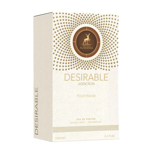Maison Alhambra Desirable Addiction – Sweet, Gourmand, Floral, Vanilla – Eau de Parfum Spray Long-Lasting Fragrance for Women, 3.4 Ounce / 100 ml