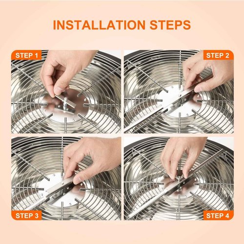 iPower 4-Pack 16 inch Bud Bowl Leaf Trimmer Blades Replacement, Stainless Steel for Spin Clean Cut, Included 2 Serrated 2 Straight Blades, Actual Length 13.4'', Silver