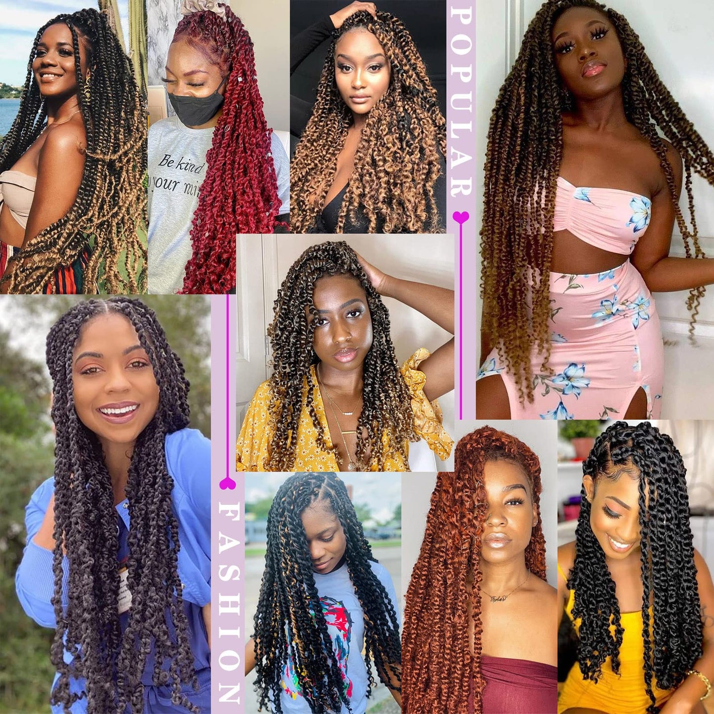 Dorsanee Honey Blonde Passion Twist Hair 18 Inch 7 Packs Water Wave Crochet Hair Long Bohemian Curly Braiding Hair for Butterfly Locs, Faux Locs, Boho Style Spring Twist Crochet Braids (27#)