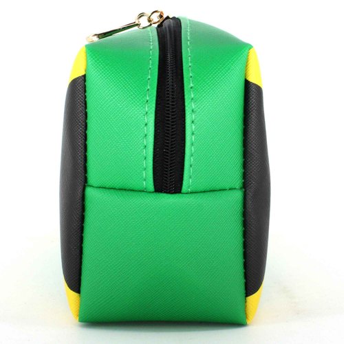RGYLION Makeup Bag Travel Toiletry Bag Makeup Bag for Women PU Leather Waterproof Make up Bag for Women Girls Jamaica Flag Rasta Reggae Letter Afro（Jamaica
