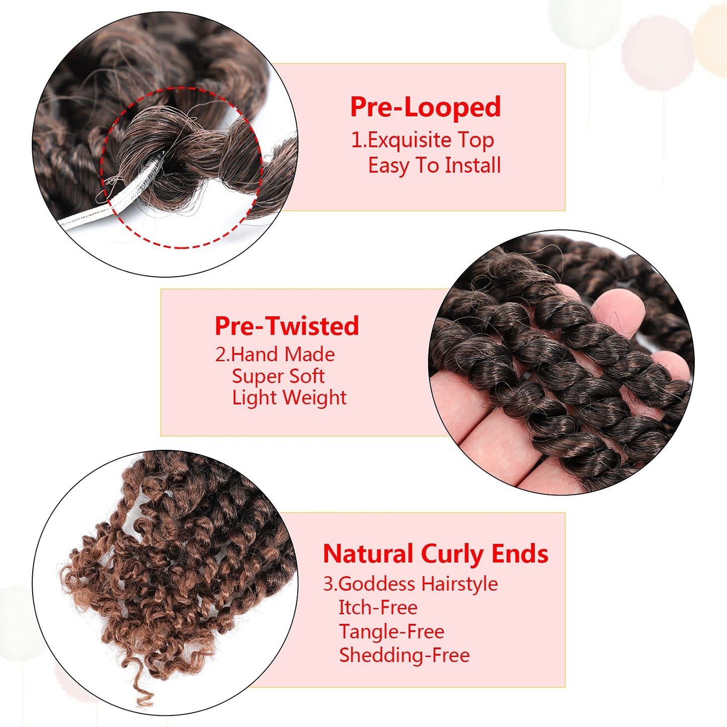 Fulcrum Passion Twist Crochet Hair 10 Inch, 8 Packs Pre Looped Passion Twist Hair, Pre-Twisted Passion Twist Crochet Hair For Black Women (10Inch (Pack of 8), T30#)