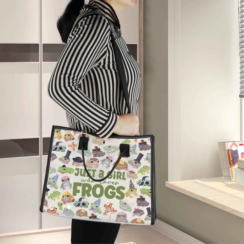 LEVLO Frog Cosmetic Animal Lover Gift Just A Girl Who Loves Frogs Zipper Pouch Bag Frogs Lover Gift (Cartoon Frog LT)