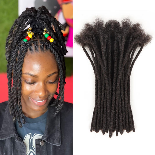 Orientfashion Human Hair Dreadlocks Extensions Natural black Traditional Locs Extensions Can Bleach And Dye (8inch 0.4cm 40locs,1b)