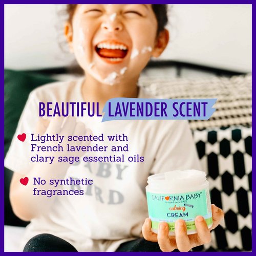 California Baby Calming Cream | 100% Plant-Based Moisturizer | Lavender Baby Lotion | Face Moisturizer For Dry Skin | Hypoallergenic | 113g / 4oz