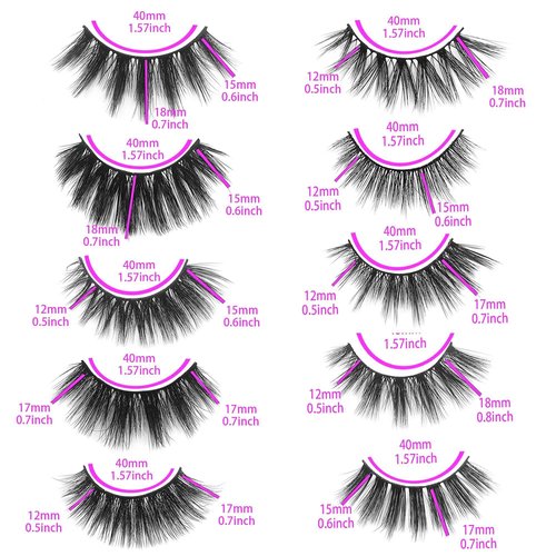 Lashes Bulk Christmas Gifts Mikiwi 30 Pack Eyelashes, 12-20mm 5D Fake Mink Eyelashes Wholesale, Fluffy Natural Volume Eye Lashes, Individual Package Faux Mink Lashes Wholesale