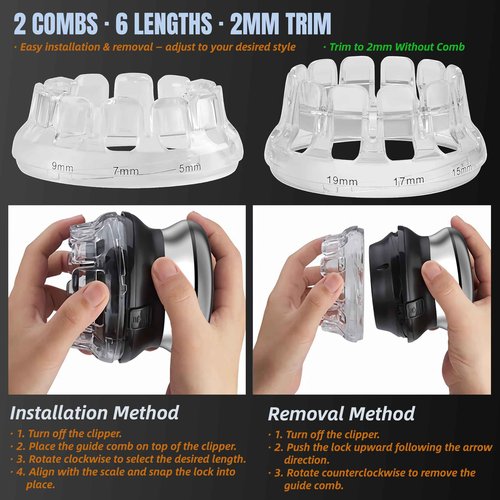 Hawiafo Self Hair Clippers for Men Cordless Electric Haircut Kit Professional Waterproof Automatic Circular Hair Trimmer with LED Display Easy Self Haircut Grooming Clippers for Male Family Use