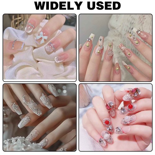 3400Pcs Gold and Silver Star Pearls Gold Nail Charms, Nail Gems Supplies Accessories, Beautiful Star Nail Charms Gold Charms for Nails, Cute Nail Charms for Exquisite and Shiny Manicure Supplies