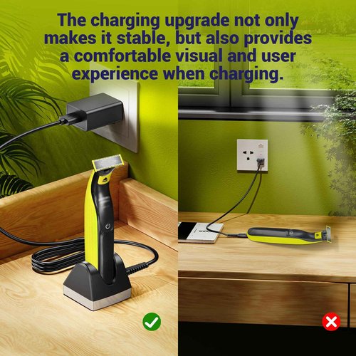 Charger Dock Compatible with Philips Norelco Oneblade QP2724 QP2834, 5V Charging Base Stand for Norelco One Blade 360 Power Cord Adapter Supply Black