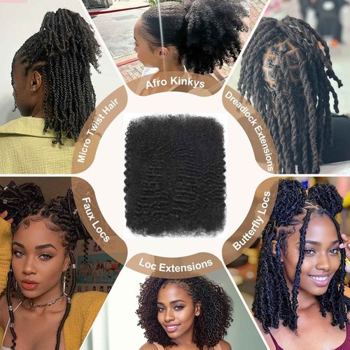 Afro Kinkys Bulk Human Hair for Dreadlock Extensions Repair Locs 22 inch Medium Brown Twist Braiding Afro Kinky Human Hair for Locs 1 Pack 30 Gram