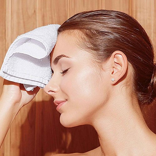 SOFT TEXTILES 24 Pack Cotton Washcloths Set - 100% Ring Spun Cotton, Premium Quality Flannel Face Cloths, Highly Absorbent and Soft Feel Fingertip Towels (White)
