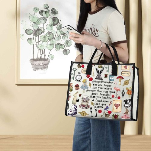 LEVLO Alice Movie Cosmetic Bag Alice Fairy Tale Fans Gift Alice You Are Braver Stronger Smarter Than You Think Merch (Alice LT)