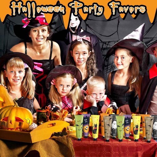 Dansib 48 Pack Halloween Hand Cream Gift Sets for Women Ghost Mini Hand Lotion Bulk Travel Size Moisturizing Cream Halloween Party Favors Gifts for Stocking Stuffers 6 Natural Plant Fragrances