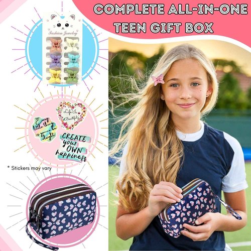 Mark and Lola's Teen Gift Box for Girls with 12 Gifts in one | Curated Tween Trendy Gifts | Birthday Box for Tween Girls, Seasonal Gifts, Reward Gifts, and Thinking of You Gift Box