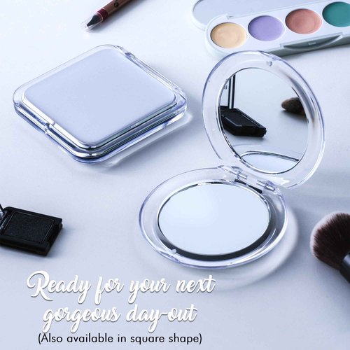 MIRRORVANA Small Compact 20X Magnifying Mirror for Travel - Handheld, Foldable & Lightweight - Mini Pocket-Sized Magnified Mirror for Purse - Square 3.3” x 3.3”