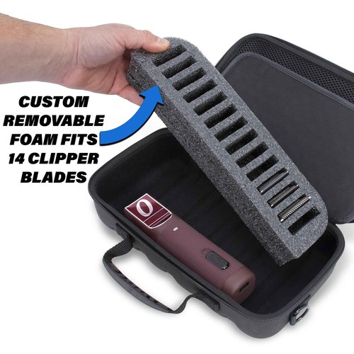 CASEMATIX Hair Clipper Guard Blade Holder Case For Barbers and Stylist Compatible with 14 Metal Andis, Oster, Wahl, Babyliss Detachable Clippers Metal Guards, Barber Case For Clippers and Accessories