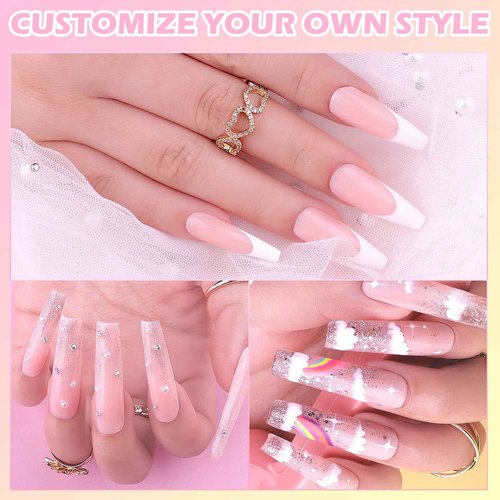 Clara Colors Polygel Extension Gel Nail Kit - 8 Colors Polygel Nail Kit with 48W Power Nail Lamp Nude Clear White Pink All In One Polygel Nail Kit Starter Kit for Beginners with Slip Solution and Tool