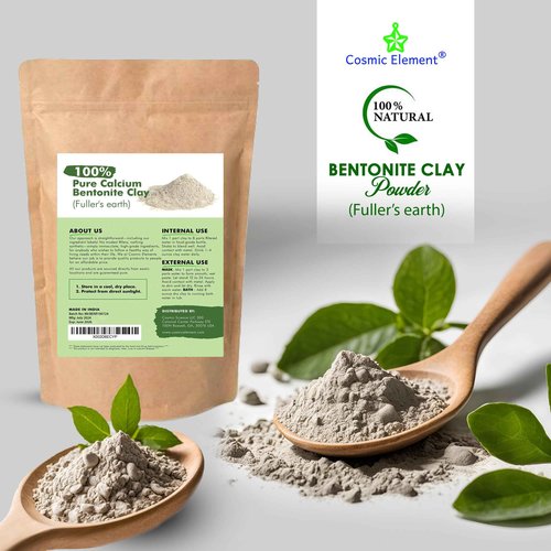 Cosmic Element 100% Pure Calcium Bentonite Clay Powder - Bentonite Clay Food Grade, Vegan, Healing Clay | Skin Care Detox - Deep Pore Cleansing Face & Body Mask for Soft, Smooth, Refreshed Skin | 16oz